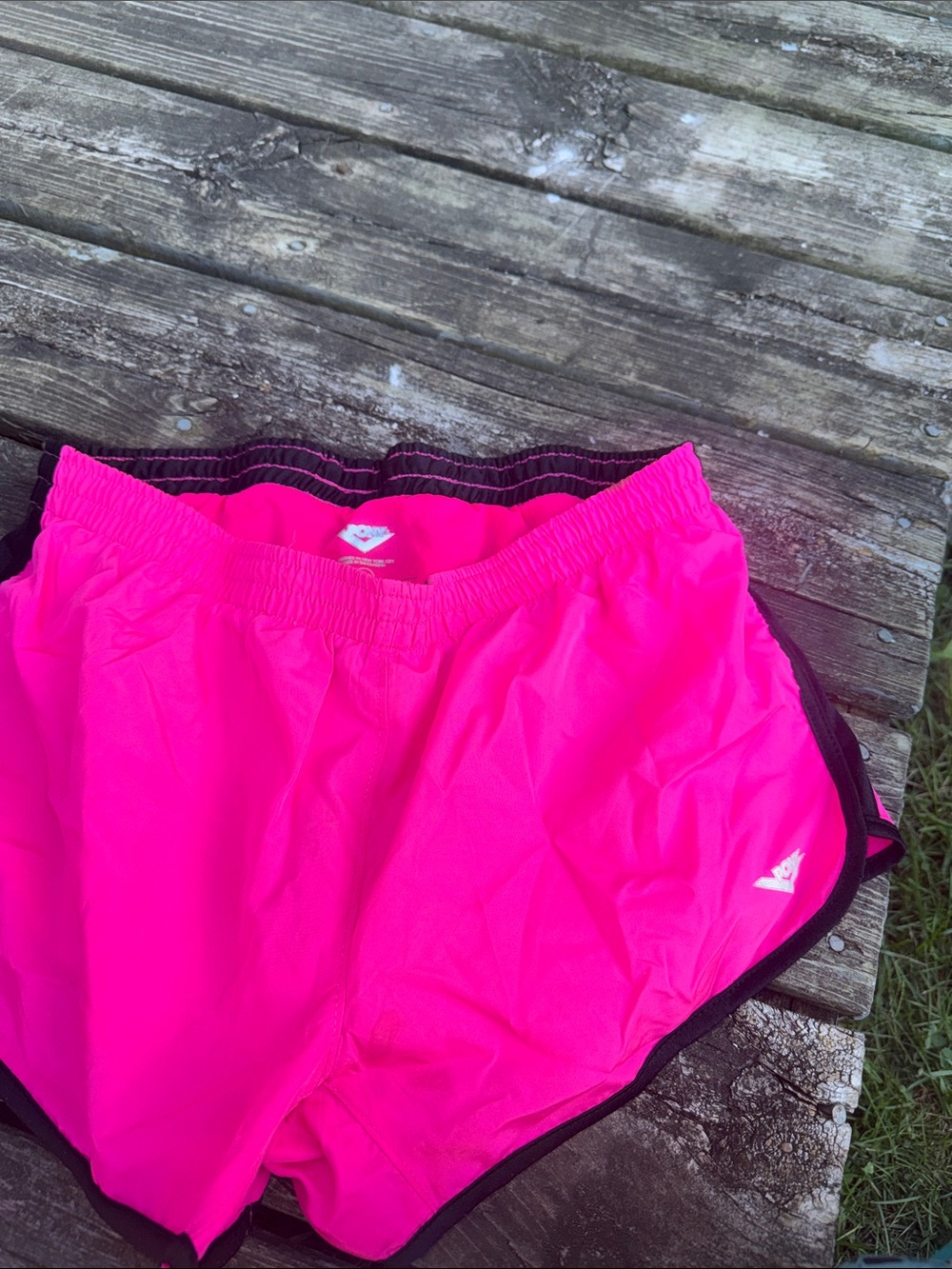 Women’s Hot Pink Athletic Shorts with Black Trim